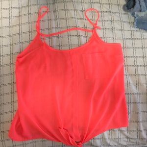 Neon pink tie tank
